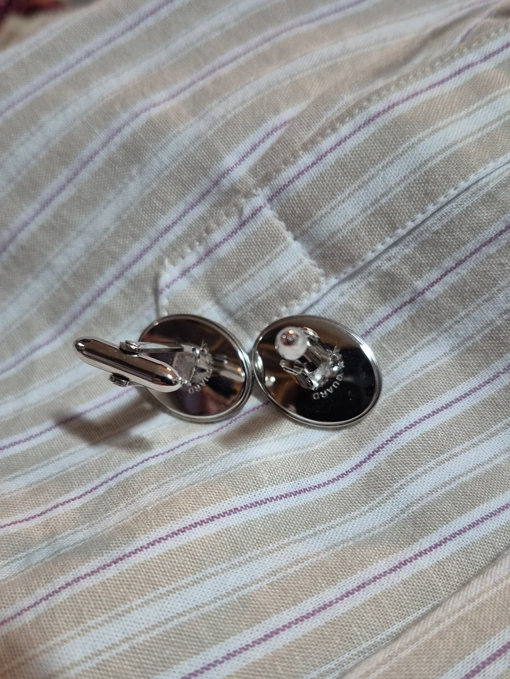 Vintage Mid-Century Modern men's jewelry set by Van Guard. Cuff Links /Tie Tack